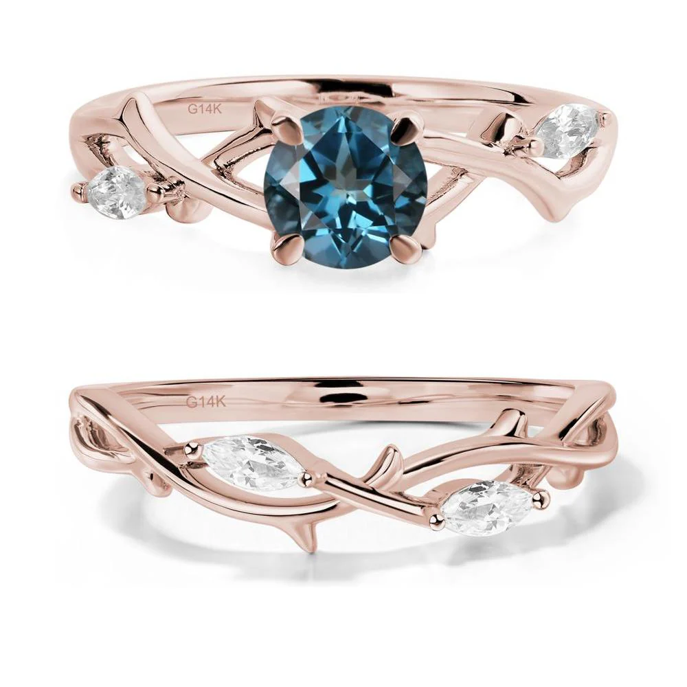 London Blue Topaz Twig Promise Ring - Image 11