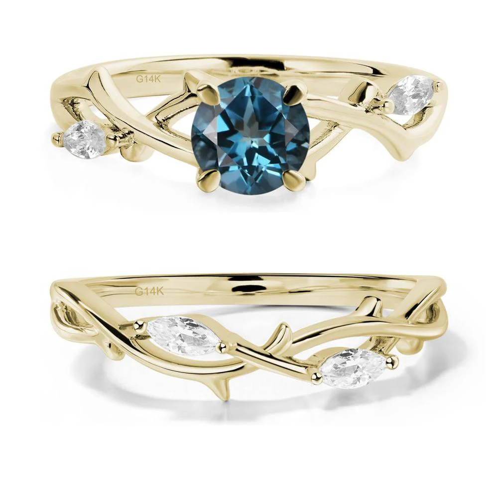 London Blue Topaz Twig Promise Ring - Image 15