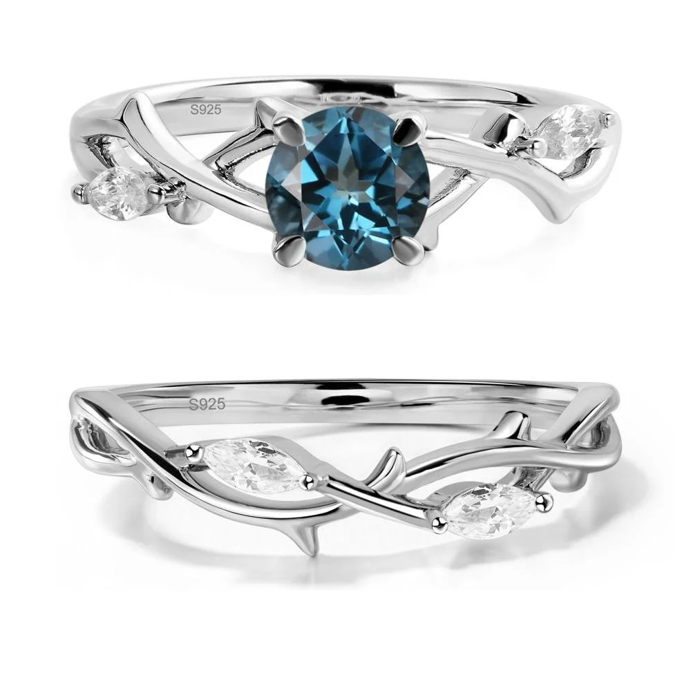 London Blue Topaz Twig Promise Ring - Image 27