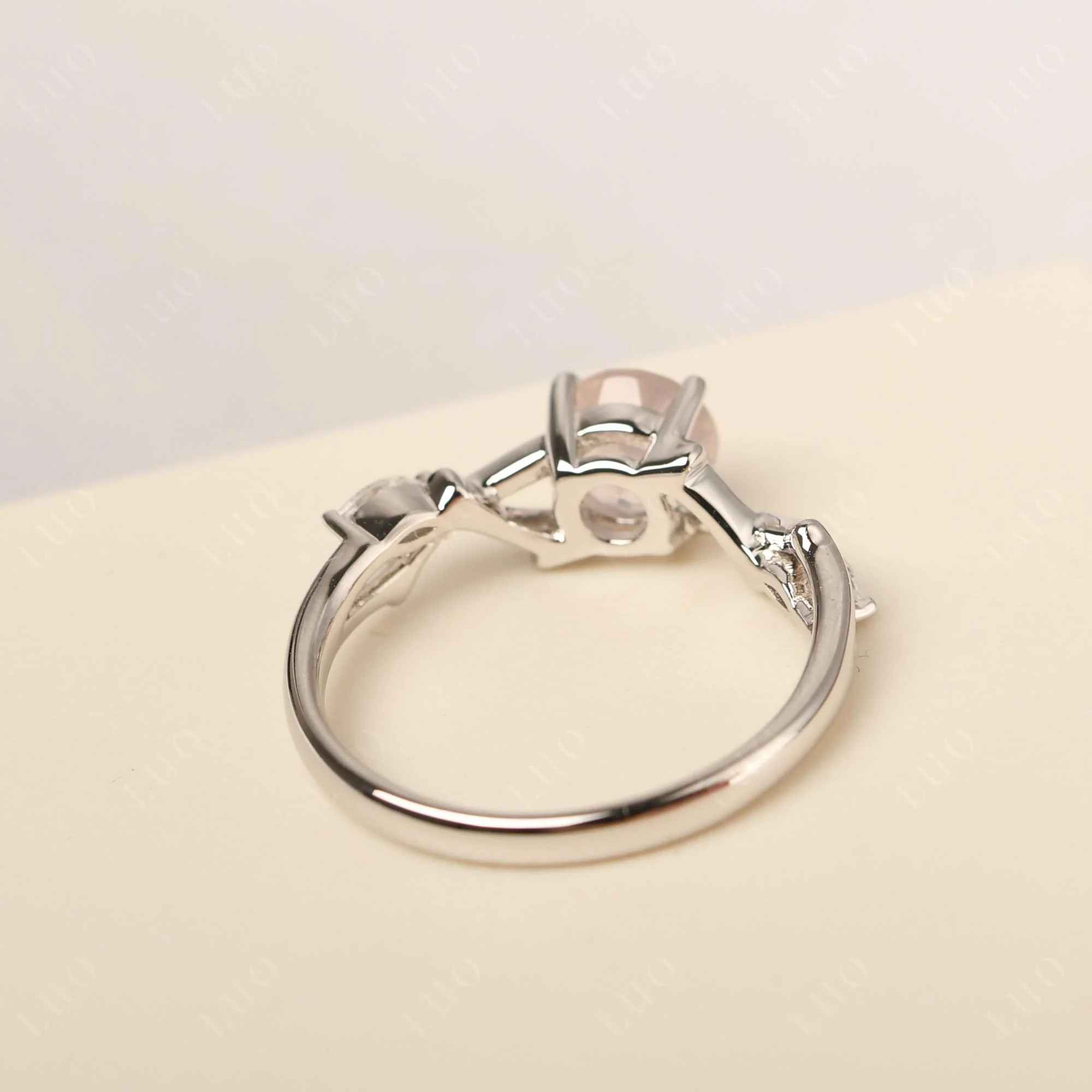Rose Quartz Twig Engagement Ring - Image 31