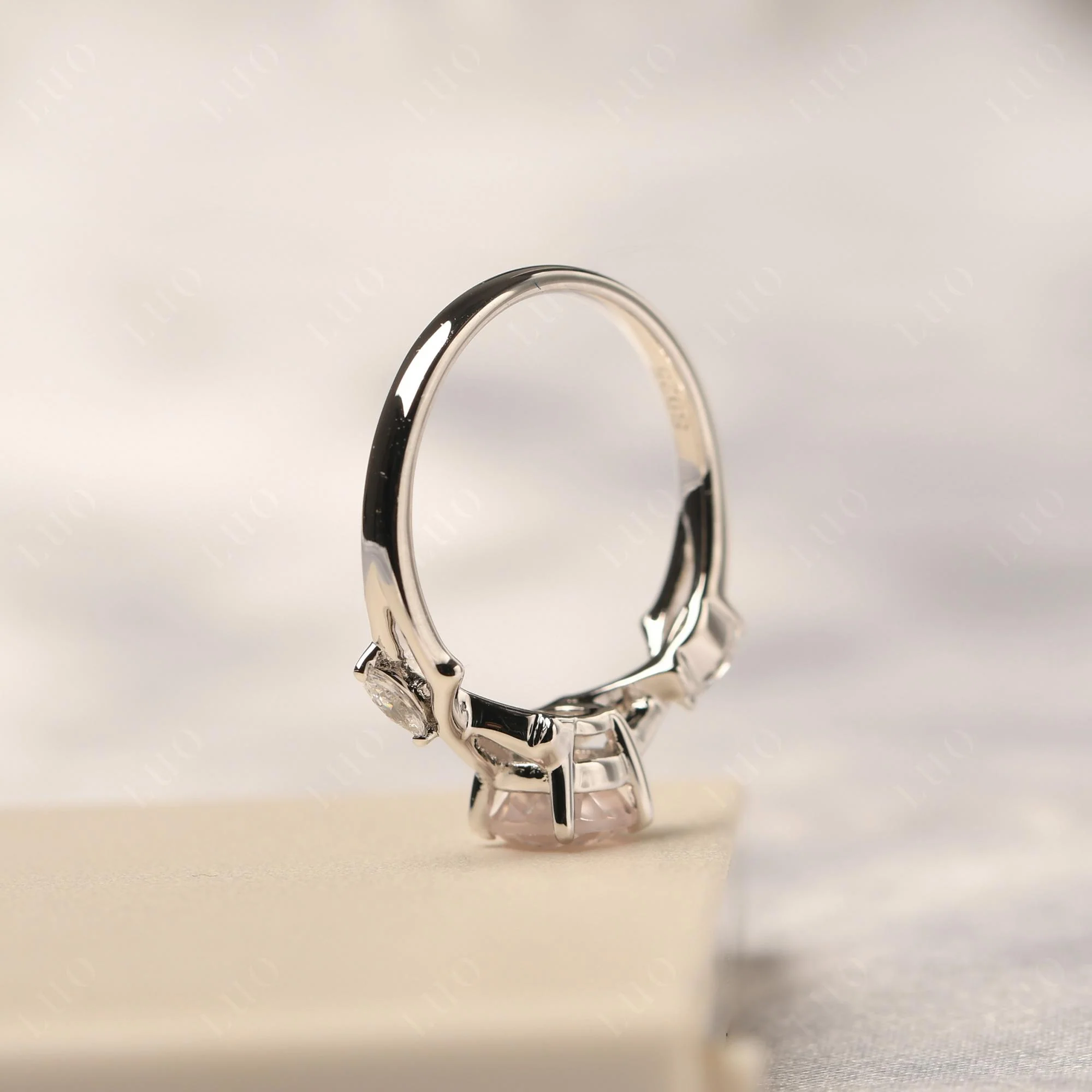 Rose Quartz Twig Engagement Ring - Image 32