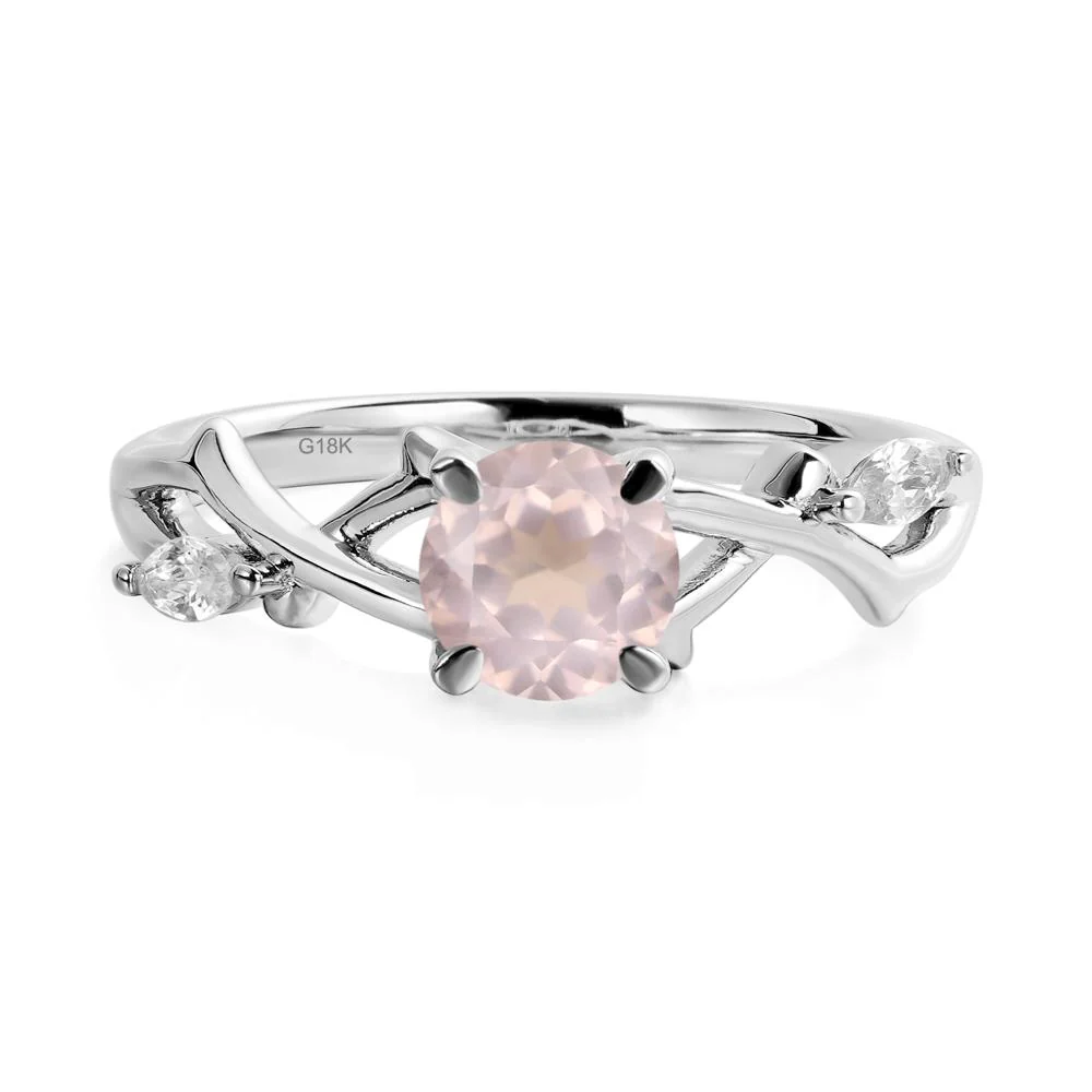 Rose Quartz Twig Engagement Ring - Image 6