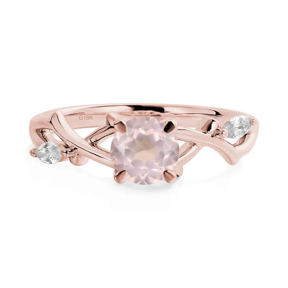 Rose Quartz Twig Engagement Ring - Image 8