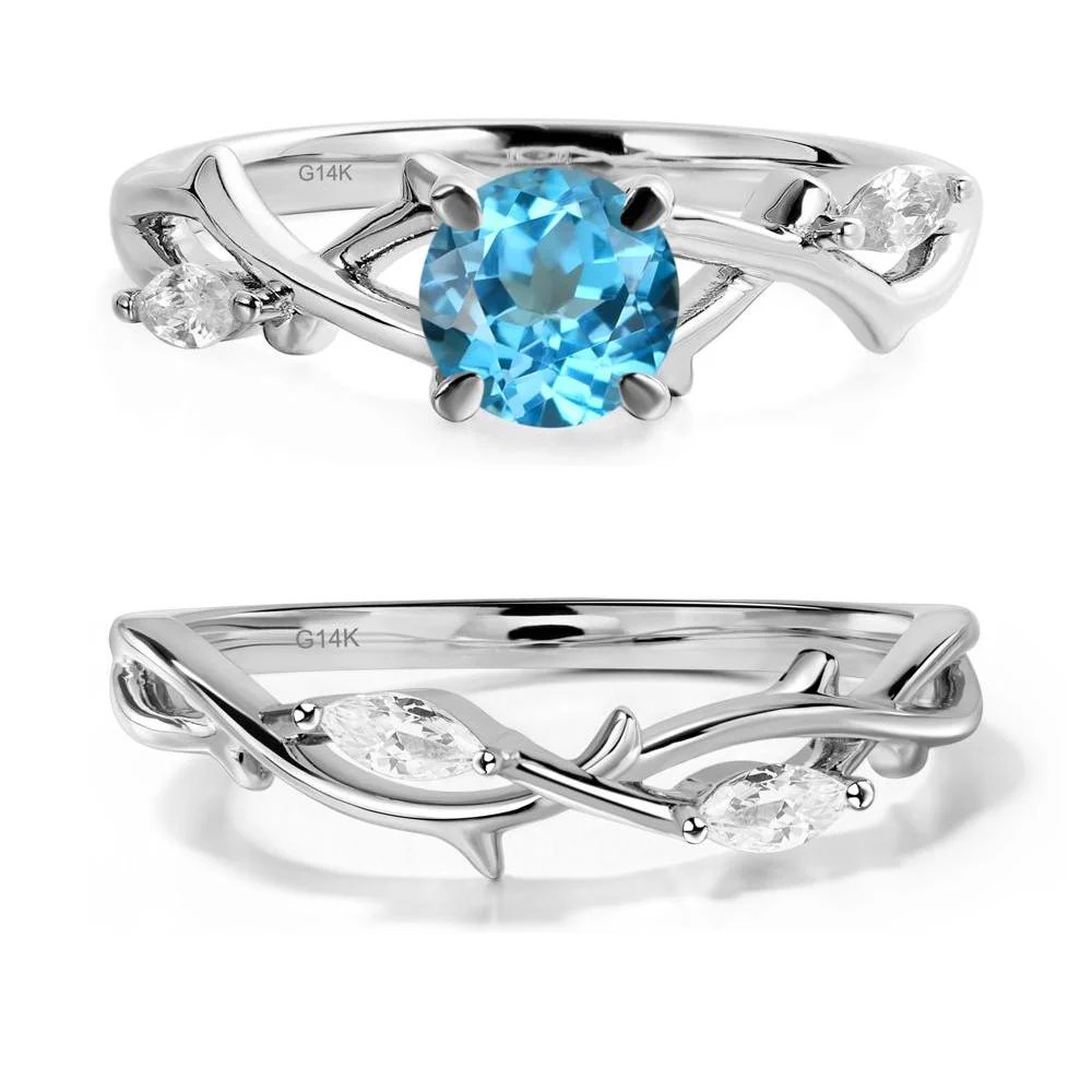 Swiss Blue Topaz Twig Engagement Ring - Image 13