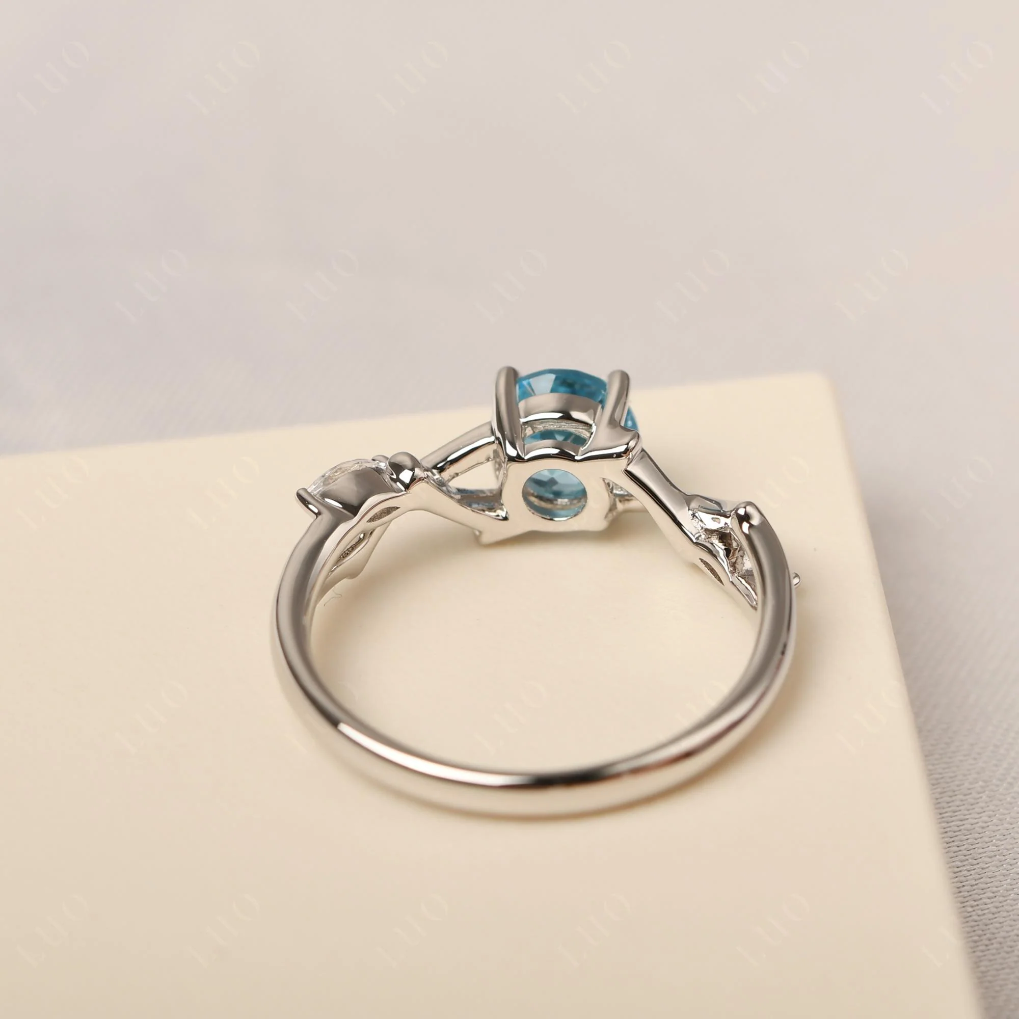 Swiss Blue Topaz Twig Engagement Ring - Image 31