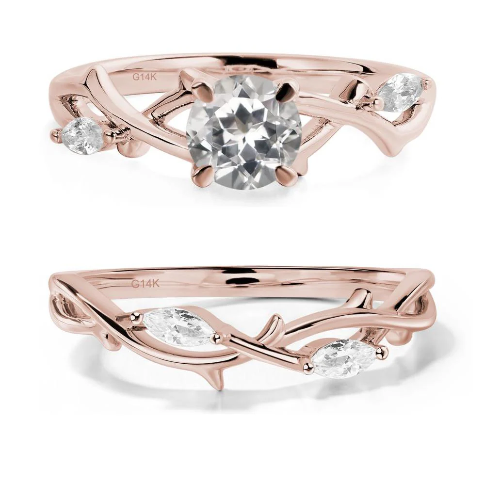 White Topaz Twig Promise Ring - Image 11