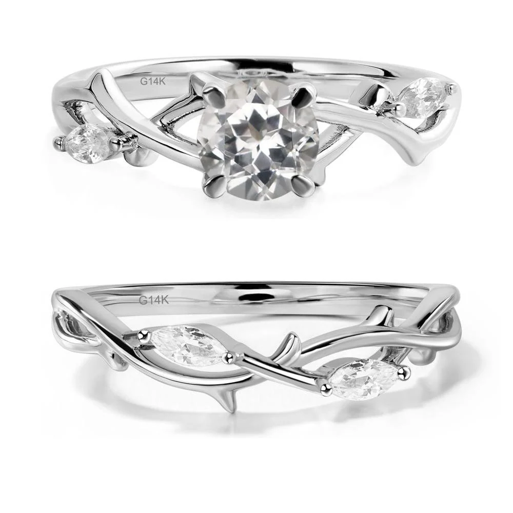 White Topaz Twig Promise Ring - Image 13