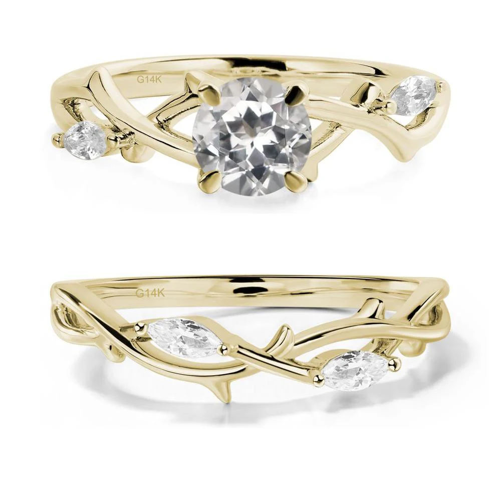 White Topaz Twig Promise Ring - Image 15