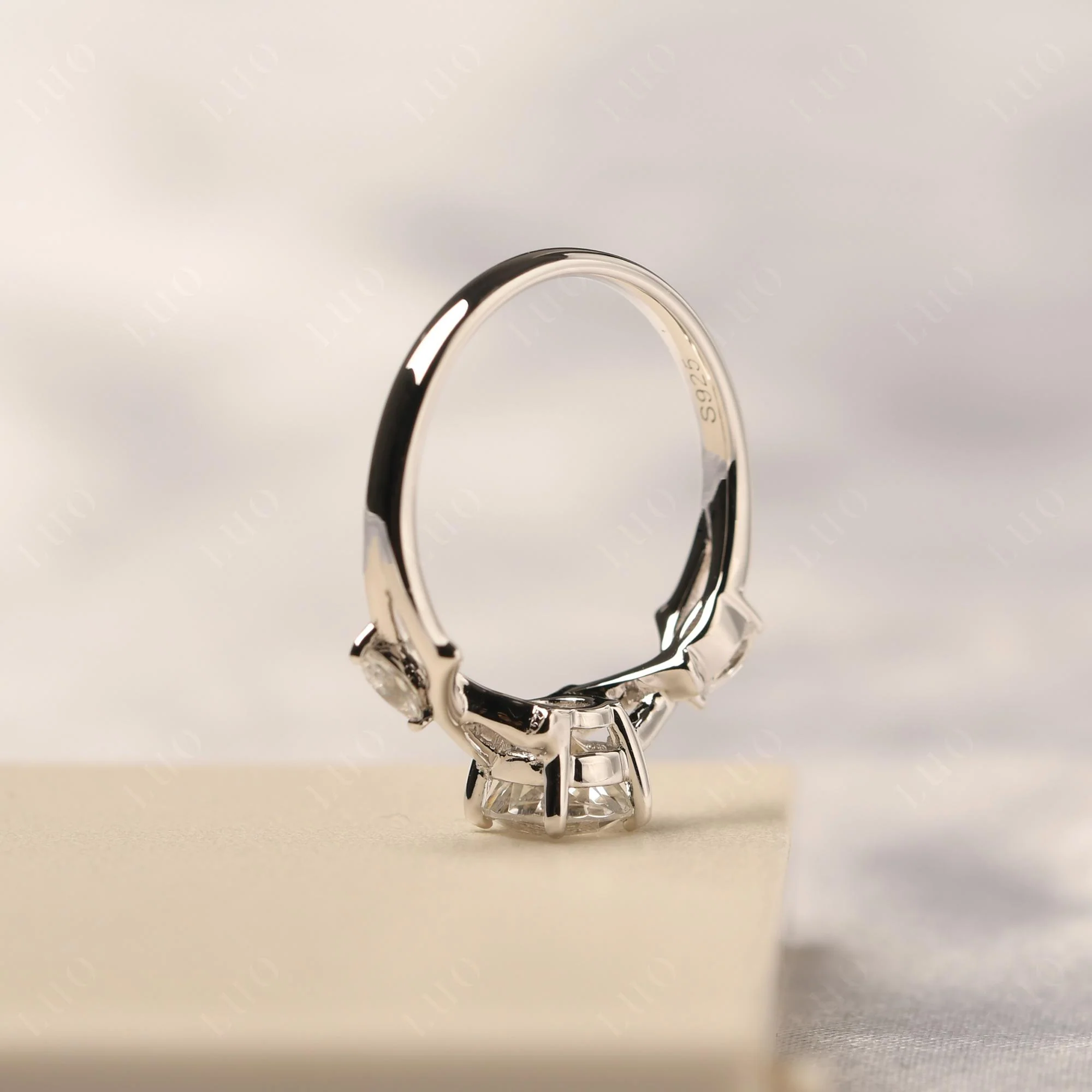 White Topaz Twig Promise Ring - Image 32
