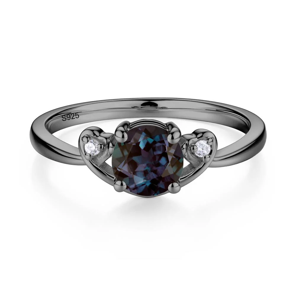 Twist Band Alexandrite Promise Ring - Image 2