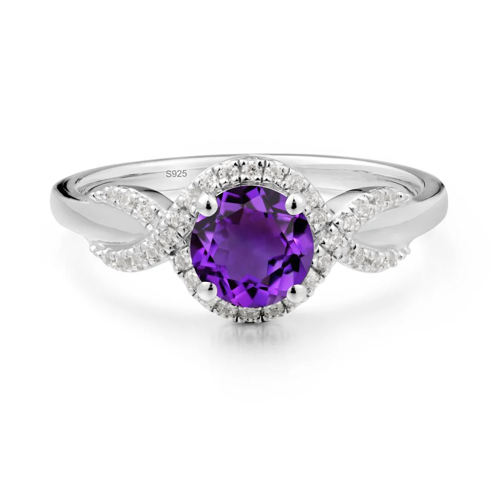 Twist Band Amethyst Engagement Ring - Image 4
