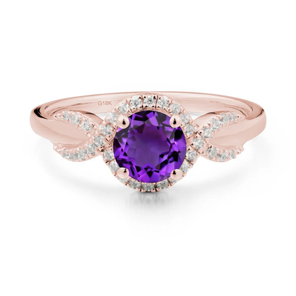 Twist Band Amethyst Engagement Ring - Image 7