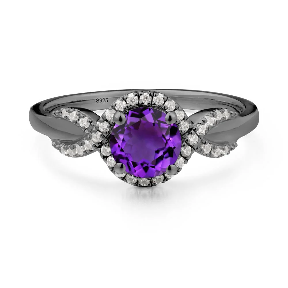Twist Band Amethyst Engagement Ring - Image 8
