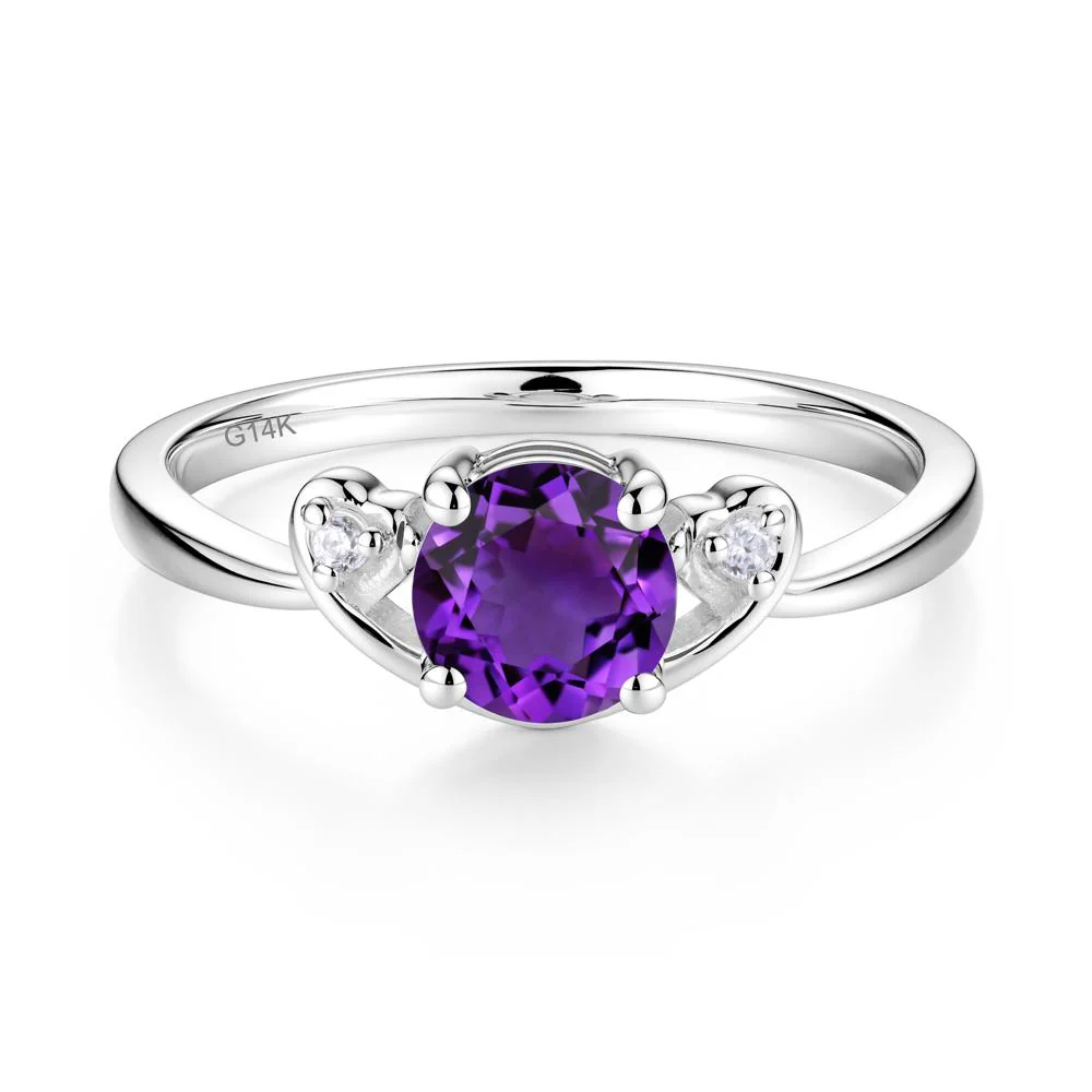Twist Band Amethyst Promise Ring - Image 3