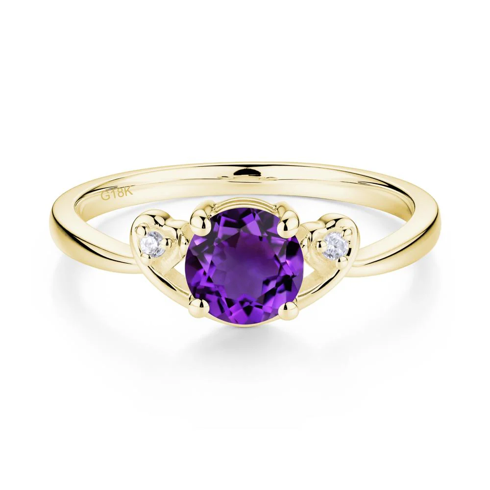 Twist Band Amethyst Promise Ring - Image 4