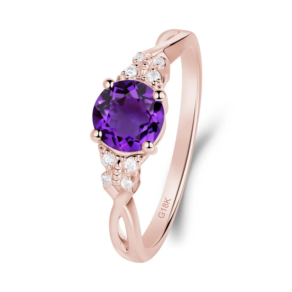 Twist Band Amethyst Ring with Butterfly Accent - Image 9