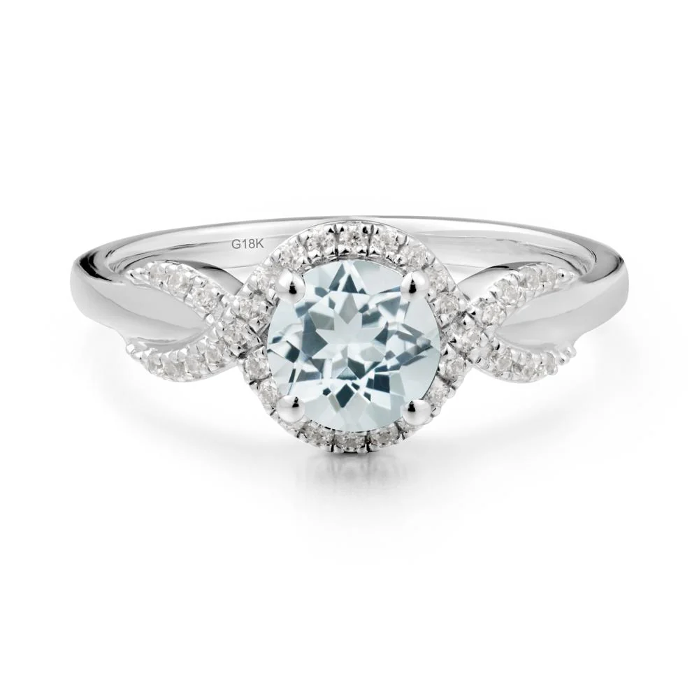Twist Band Aquamarine Engagement Ring - Image 2