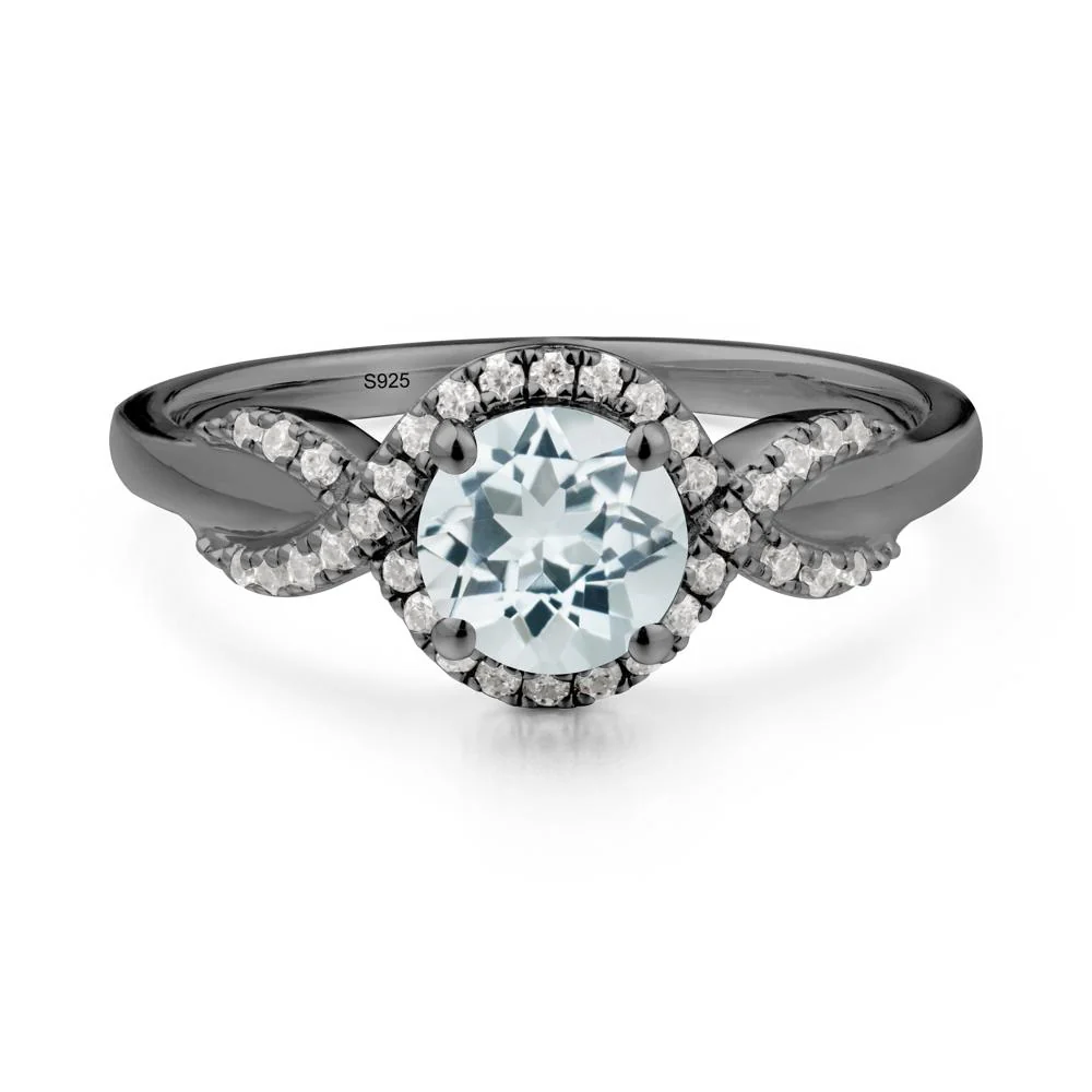 Twist Band Aquamarine Engagement Ring - Image 3