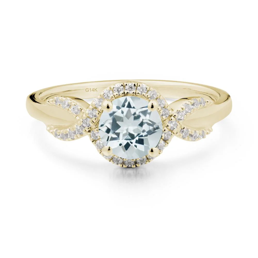 Twist Band Aquamarine Engagement Ring - Image 6