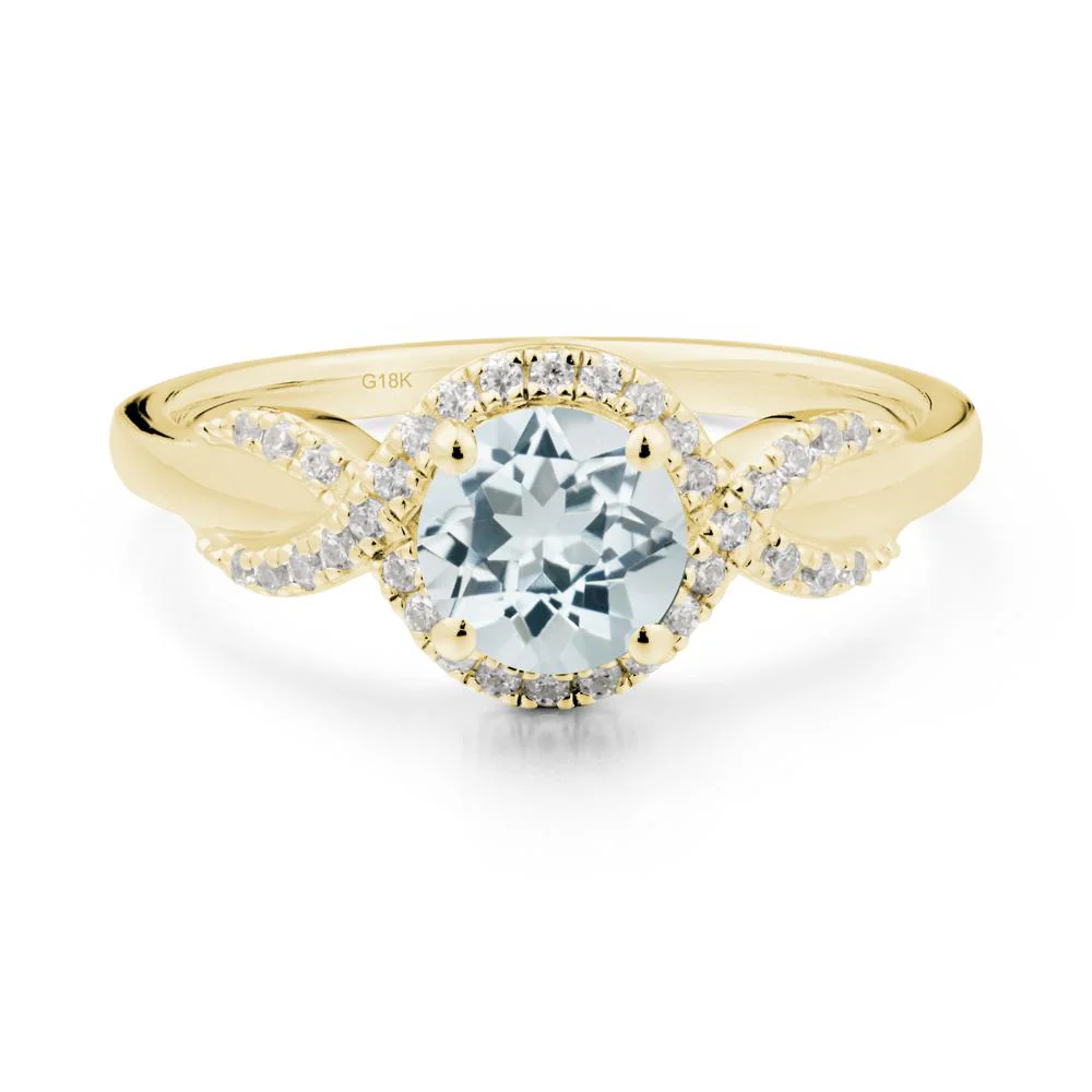 Twist Band Aquamarine Engagement Ring - Image 7