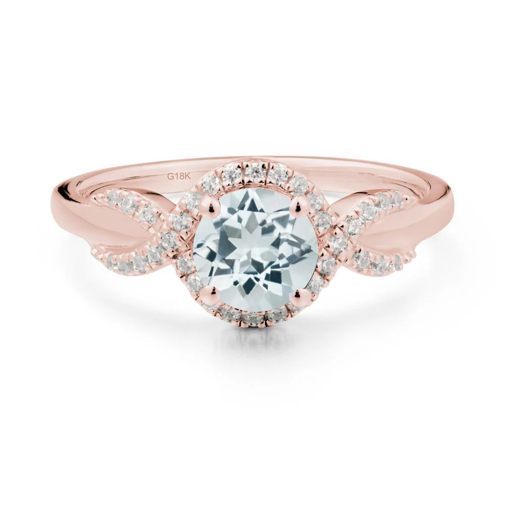 Twist Band Aquamarine Engagement Ring - Image 8