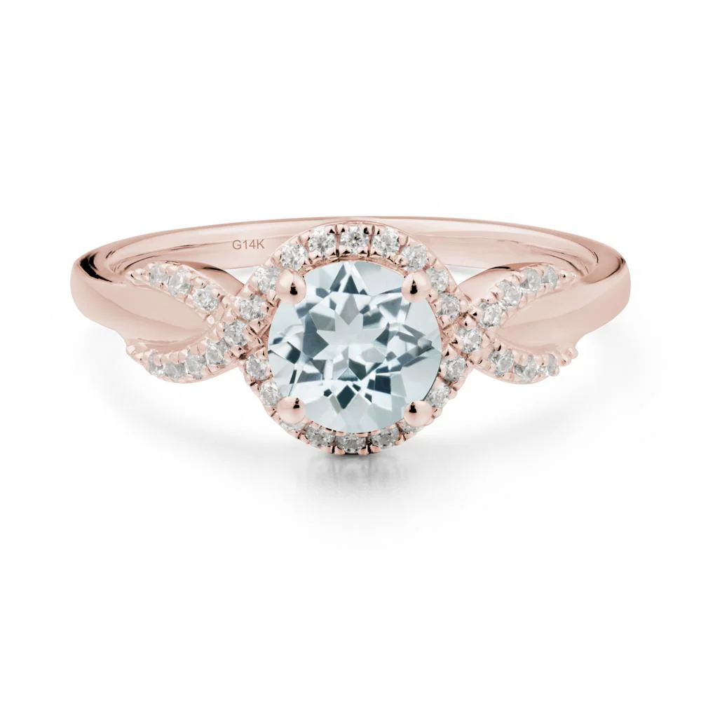 Twist Band Aquamarine Engagement Ring - Image 9