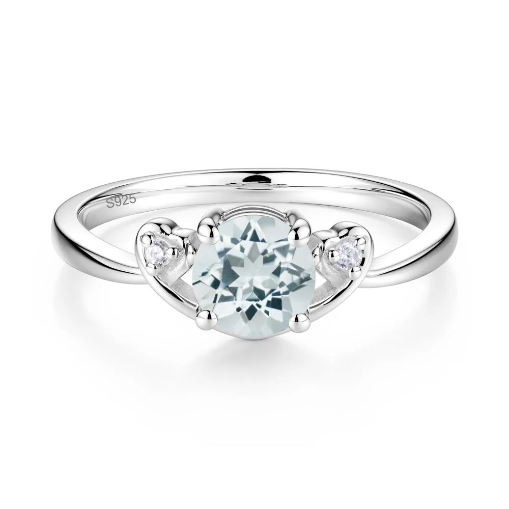 Twist Band Aquamarine Promise Ring