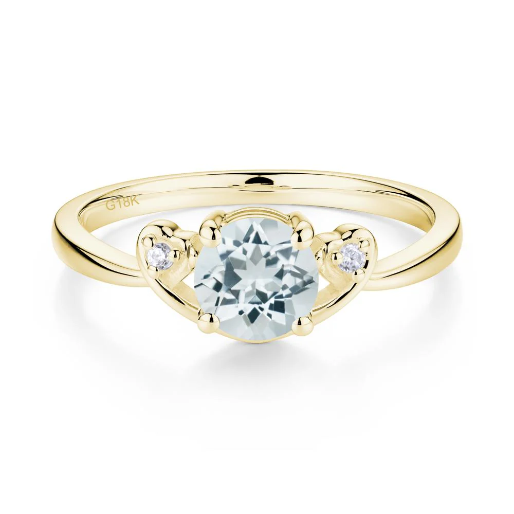 Twist Band Aquamarine Promise Ring - Image 2