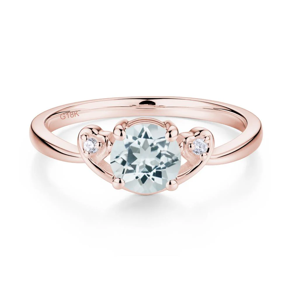 Twist Band Aquamarine Promise Ring - Image 5