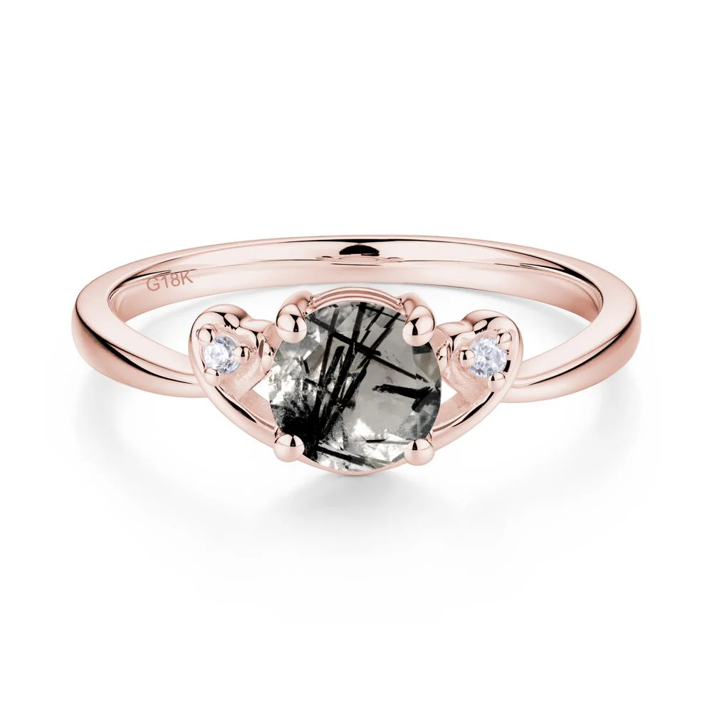 Twist Band Black Rutilated Quartz Promise Ring - Image 2