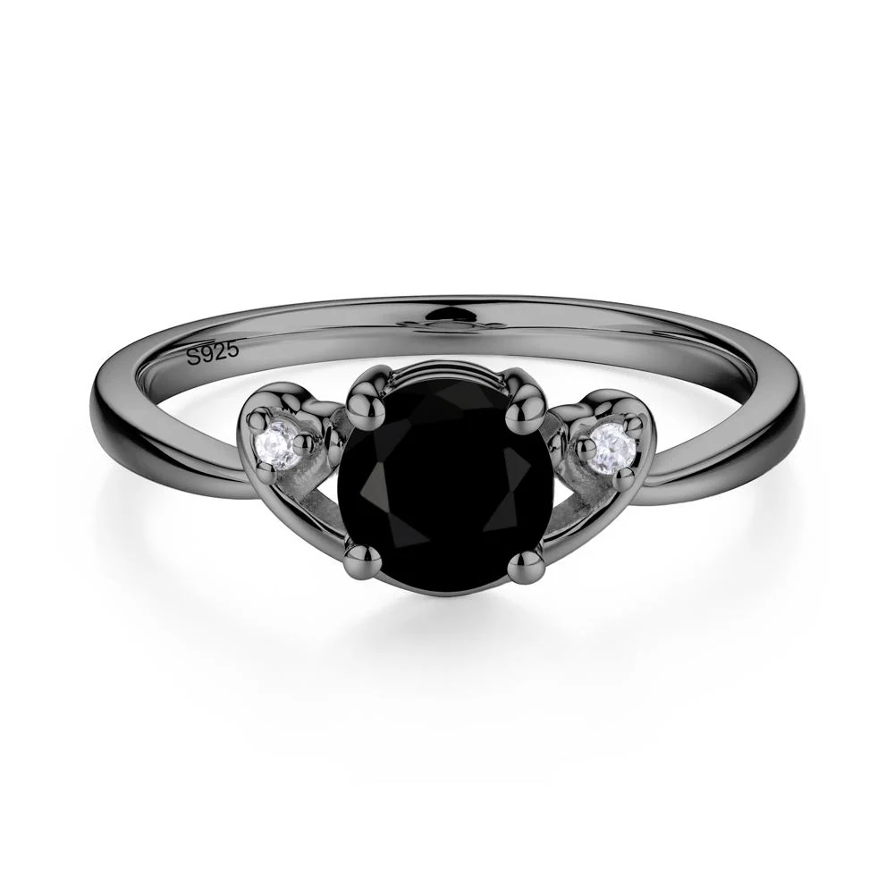 Twist Band Black Spinel Promise Ring