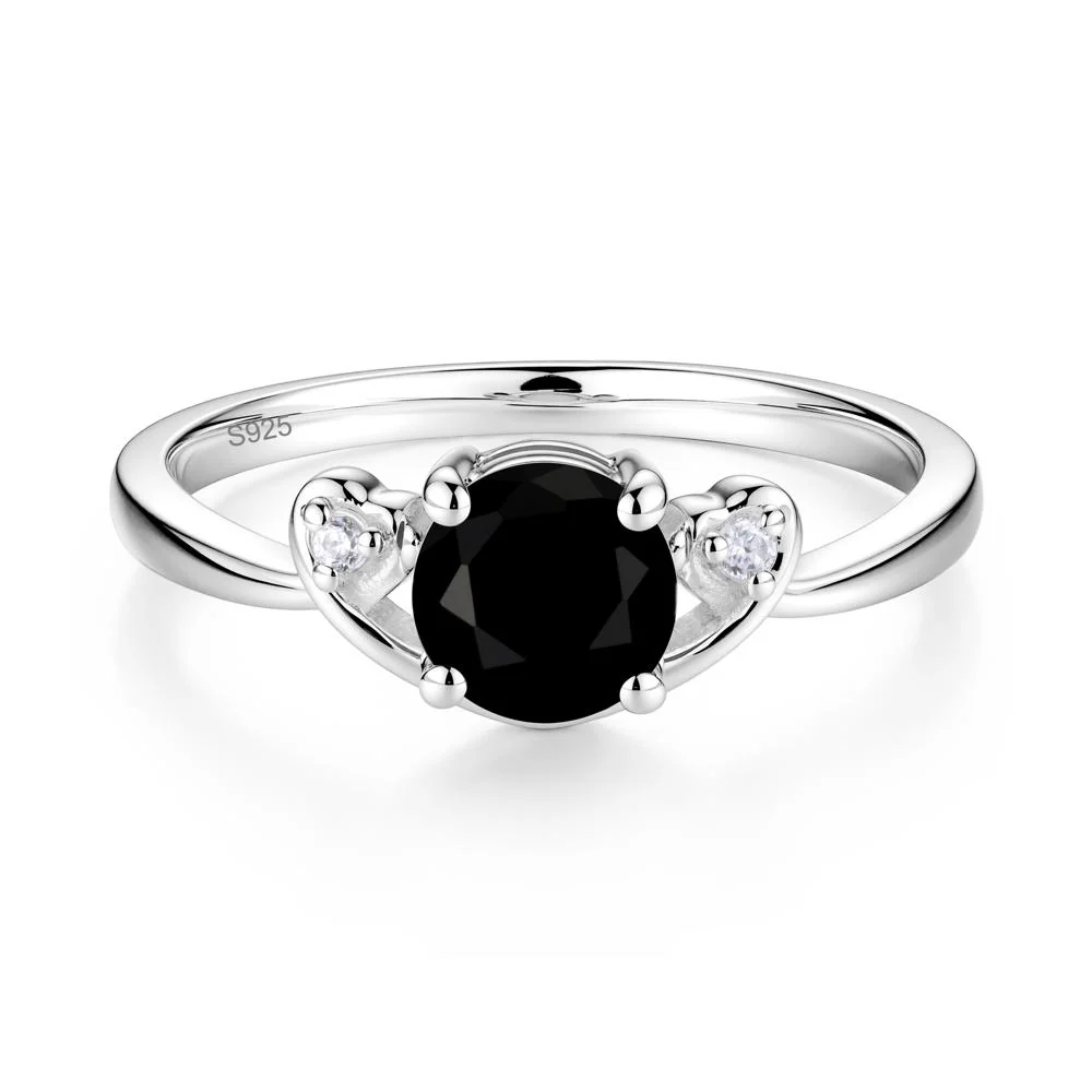 Twist Band Black Spinel Promise Ring - Image 3