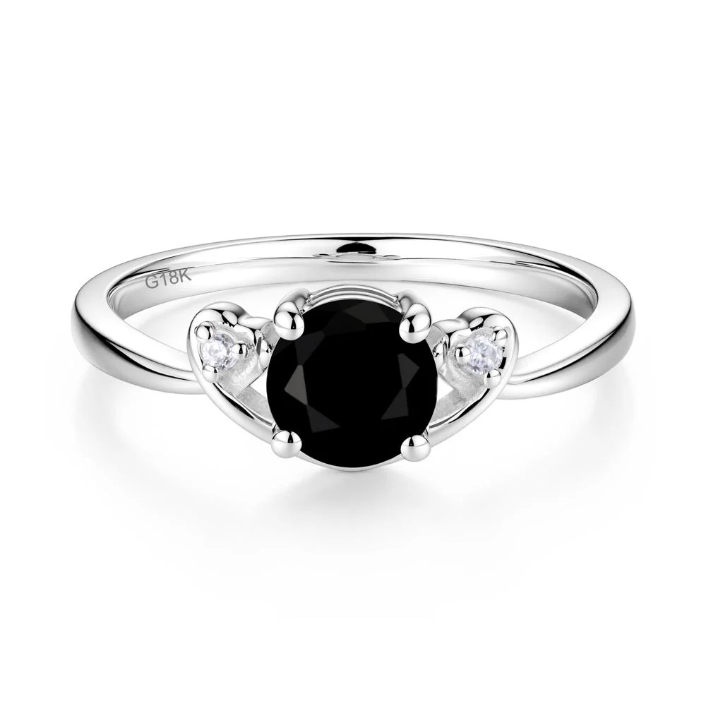 Twist Band Black Spinel Promise Ring - Image 6