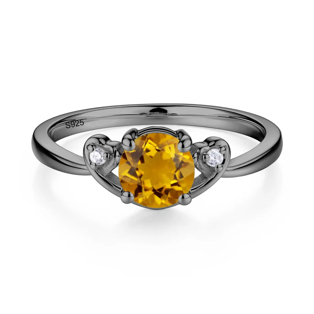 Twist Band Citrine Promise Ring - Image 2