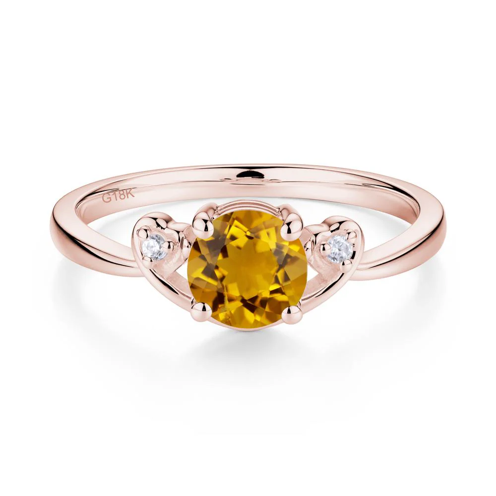 Twist Band Citrine Promise Ring - Image 3