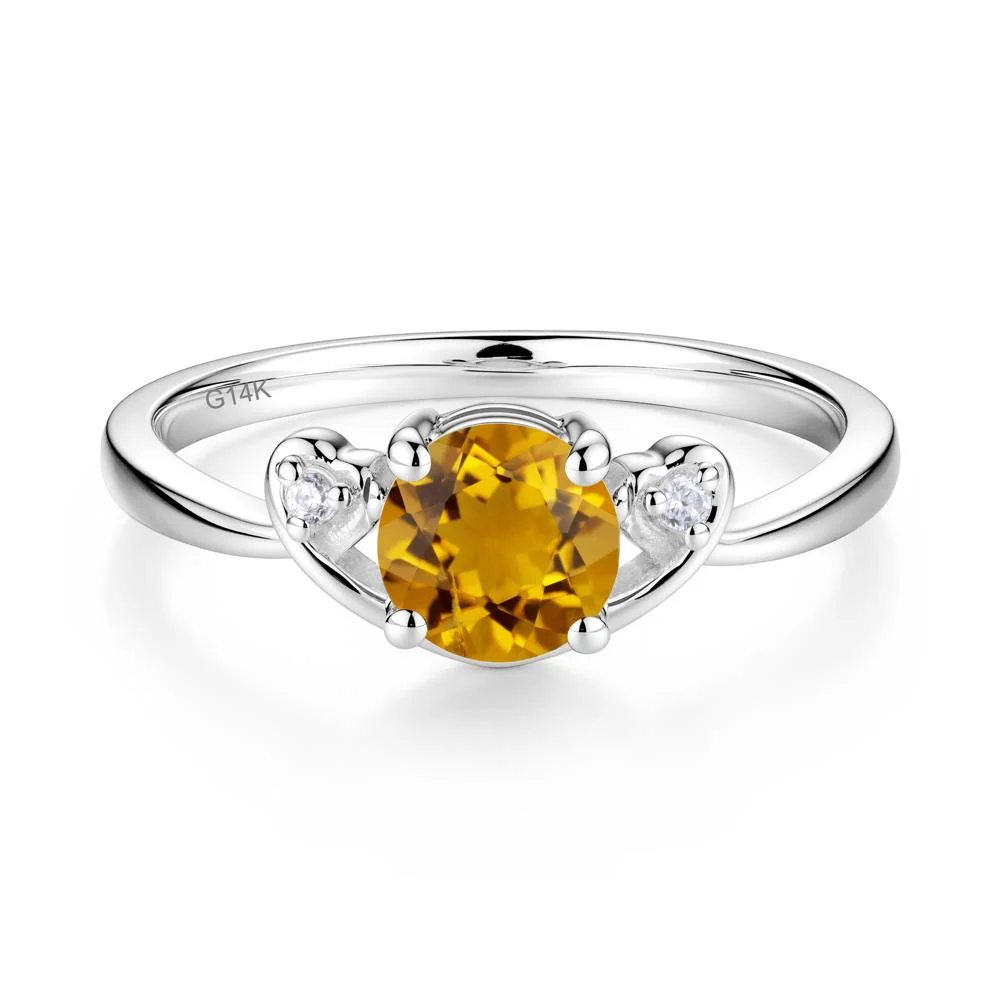 Twist Band Citrine Promise Ring - Image 4