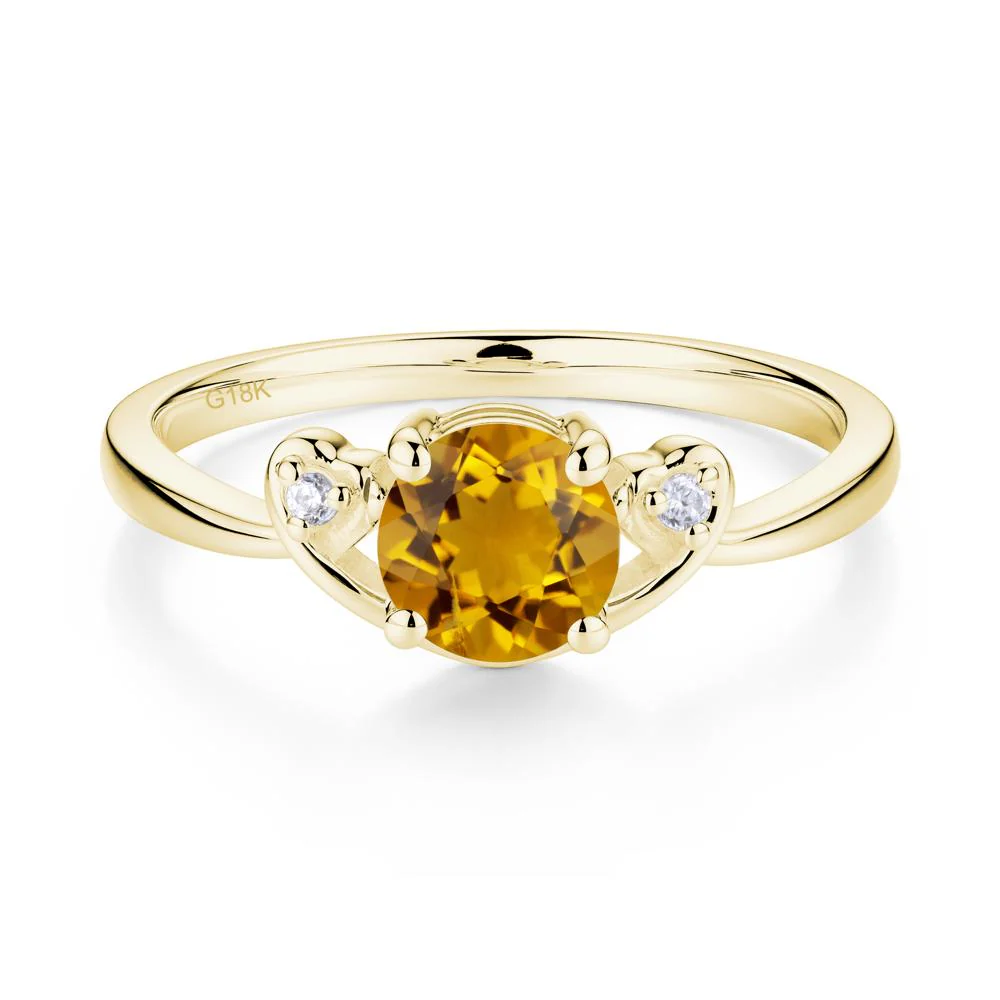 Twist Band Citrine Promise Ring - Image 5