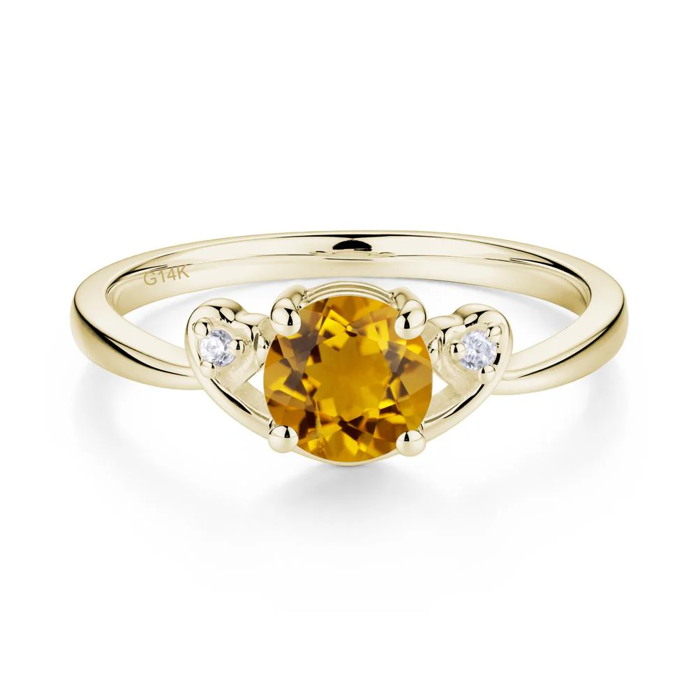 Twist Band Citrine Promise Ring - Image 7
