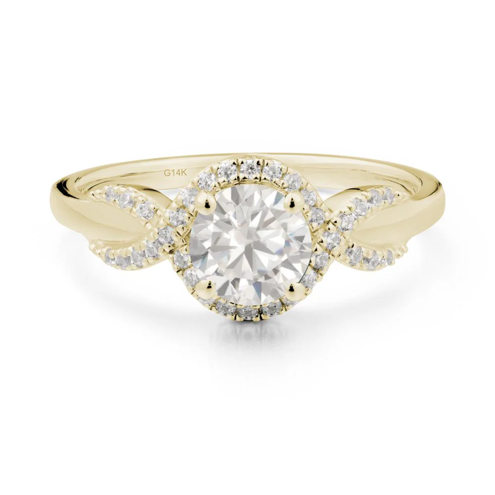 Twist Band Cubic Zirconia Halo Ring - Image 2