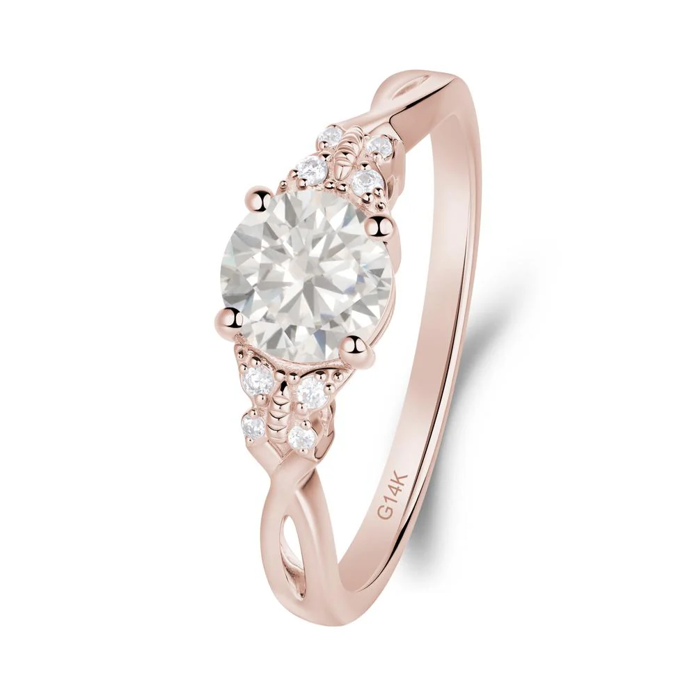 Twist Band Cubic Zirconia Ring with Butterfly Accent - Image 3