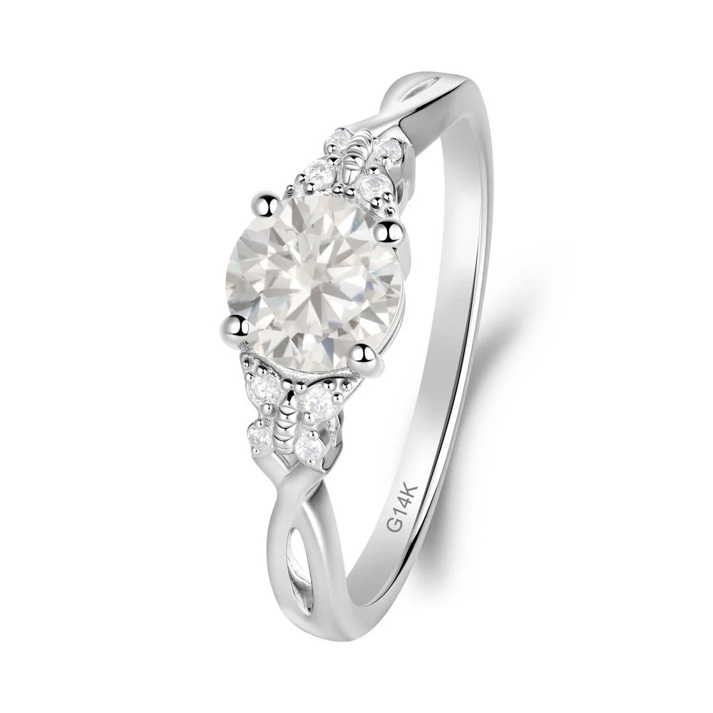 Twist Band Cubic Zirconia Ring with Butterfly Accent - Image 5