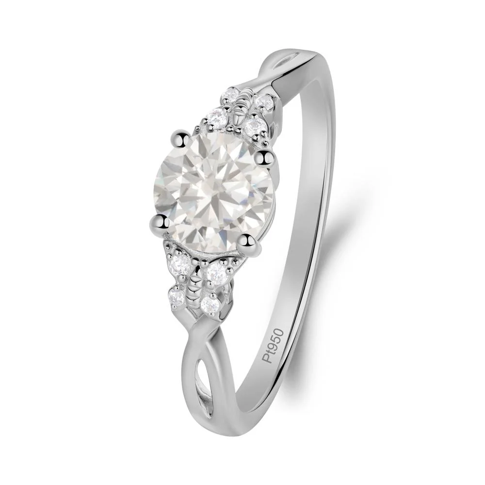 Twist Band Cubic Zirconia Ring with Butterfly Accent - Image 7