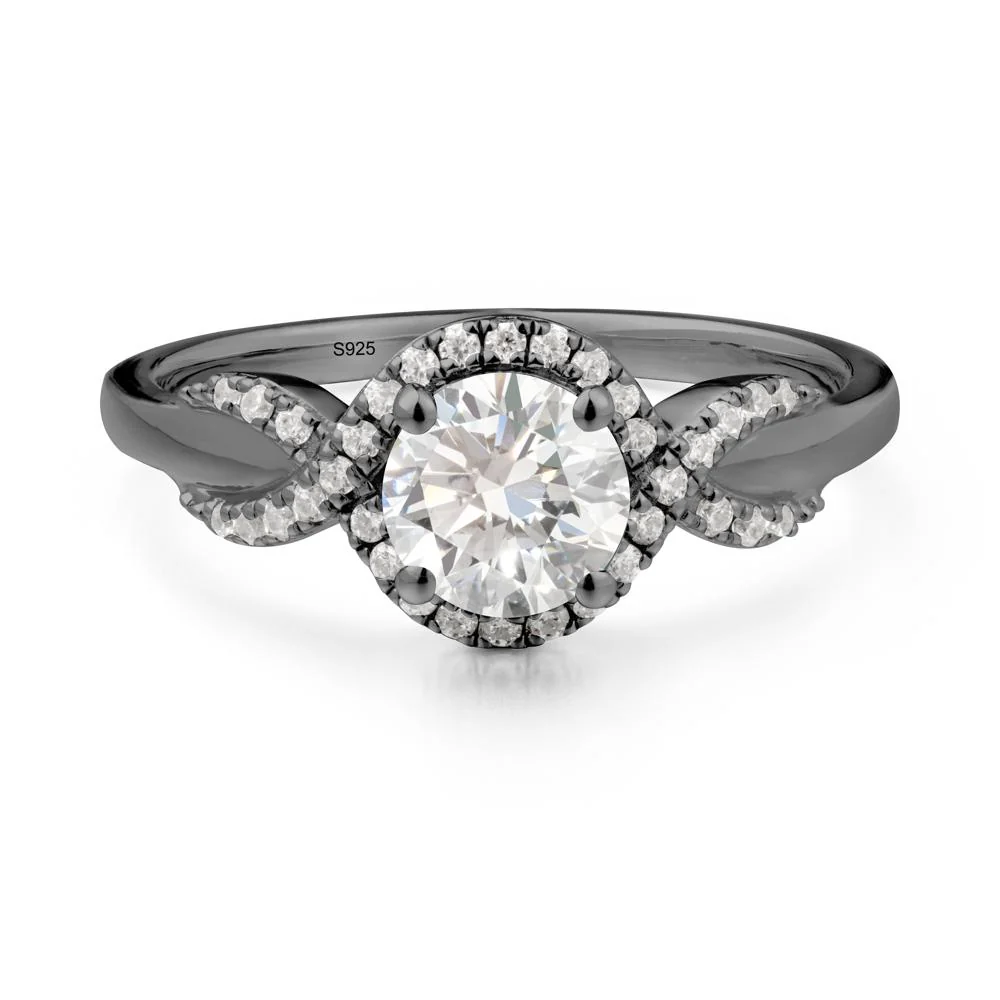 Twist Band Diamond Halo Ring - Image 2