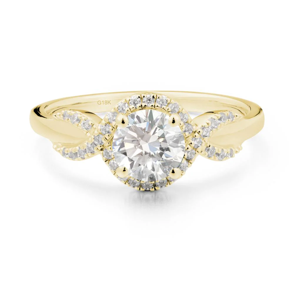 Twist Band Diamond Halo Ring - Image 4