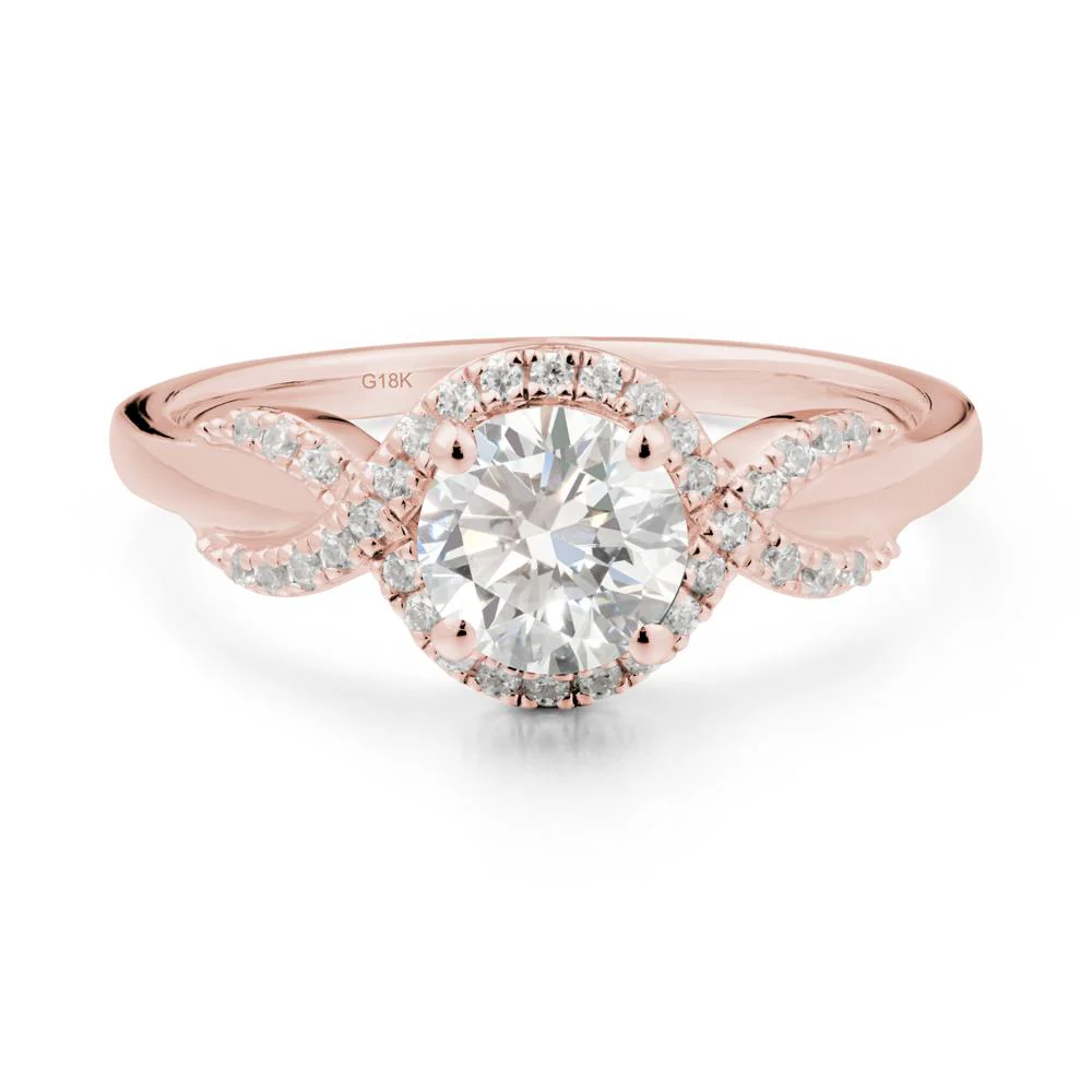 Twist Band Diamond Halo Ring - Image 8