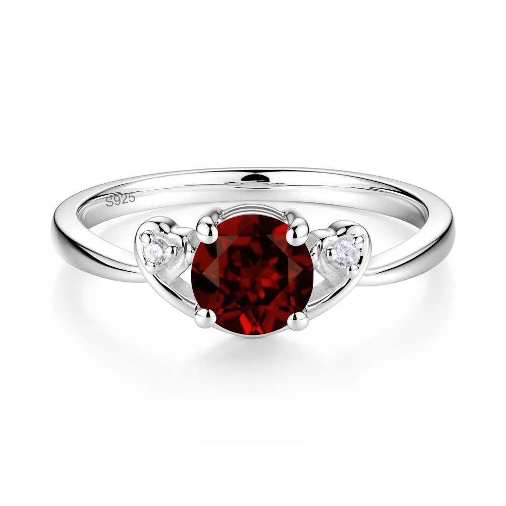 Twist Band Garnet Promise Ring
