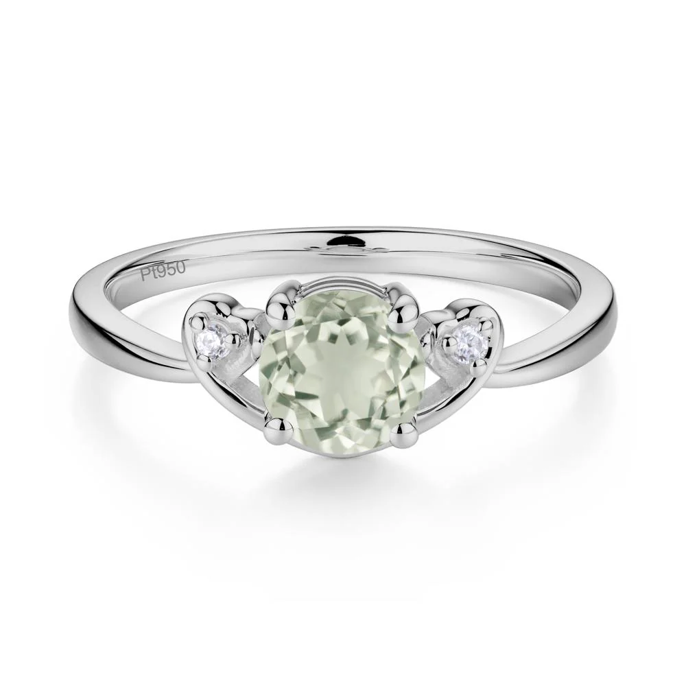 Twist Band Green Amethyst Promise Ring