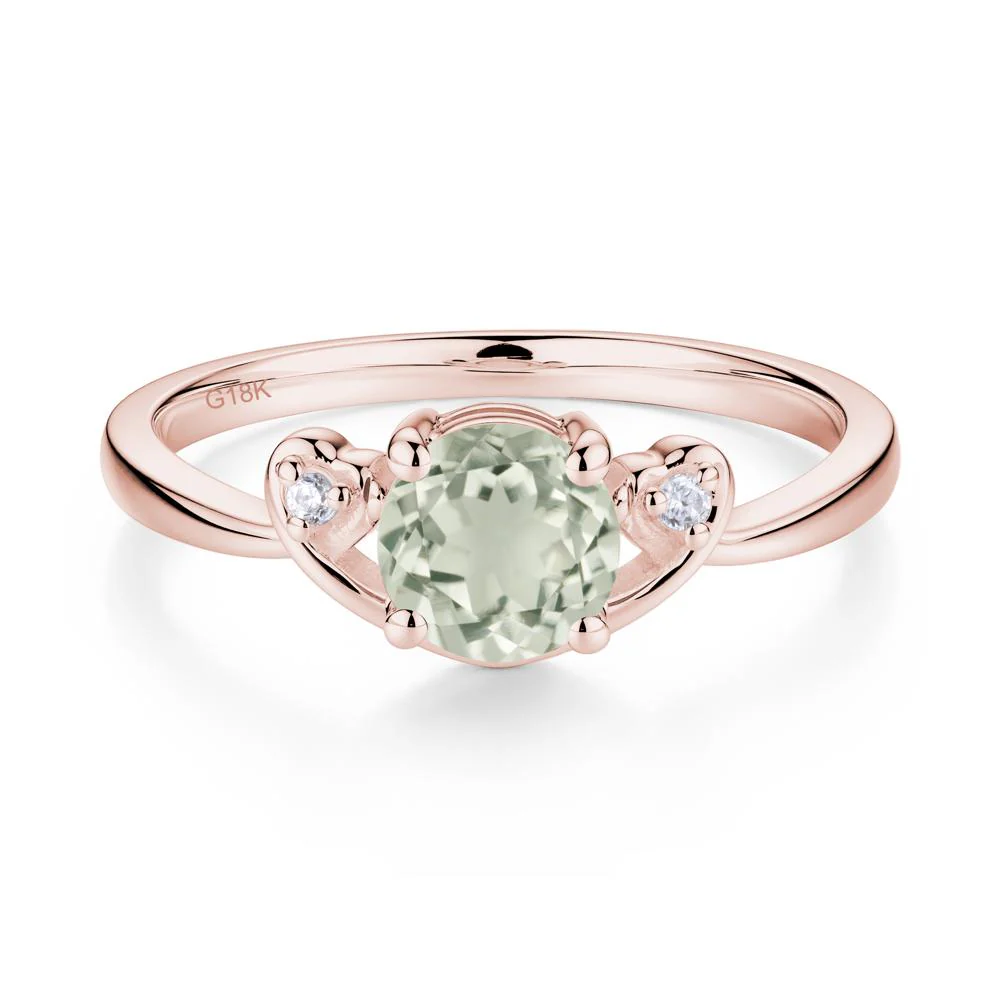 Twist Band Green Amethyst Promise Ring - Image 3