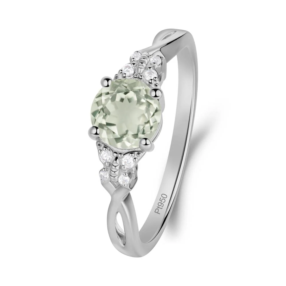 Twist Band Green Amethyst Ring with Butterfly Accent - Image 4