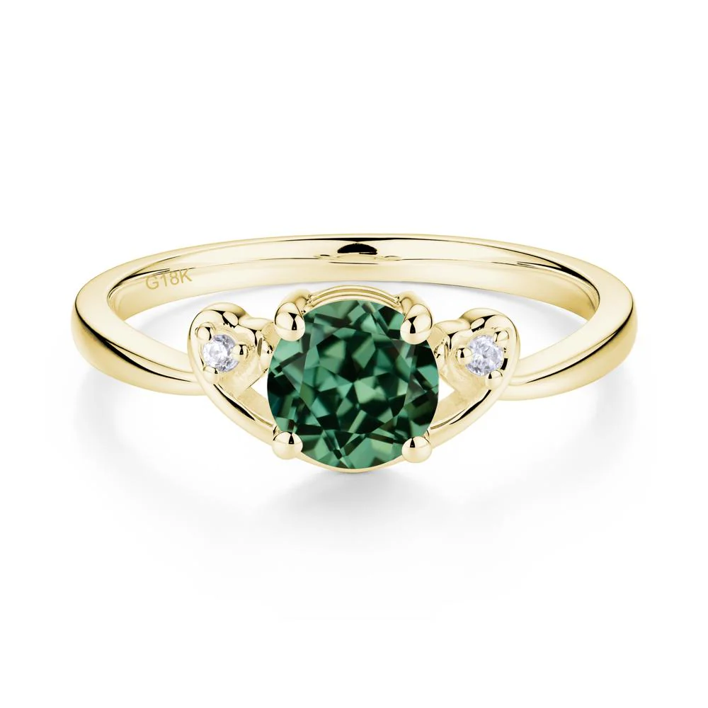Twist Band Green Sapphire Promise Ring - Image 2